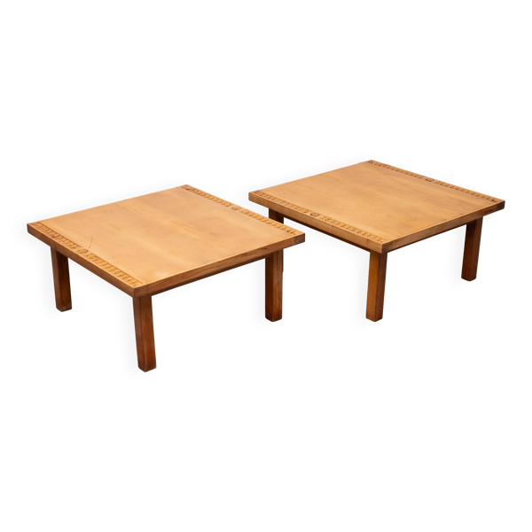Tables basses en bois d'érable des années 1930 en Hollande