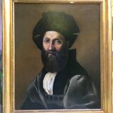 Jules Toulot XIX century. Portrait after Raphael. Oil on canvas dated 1880.