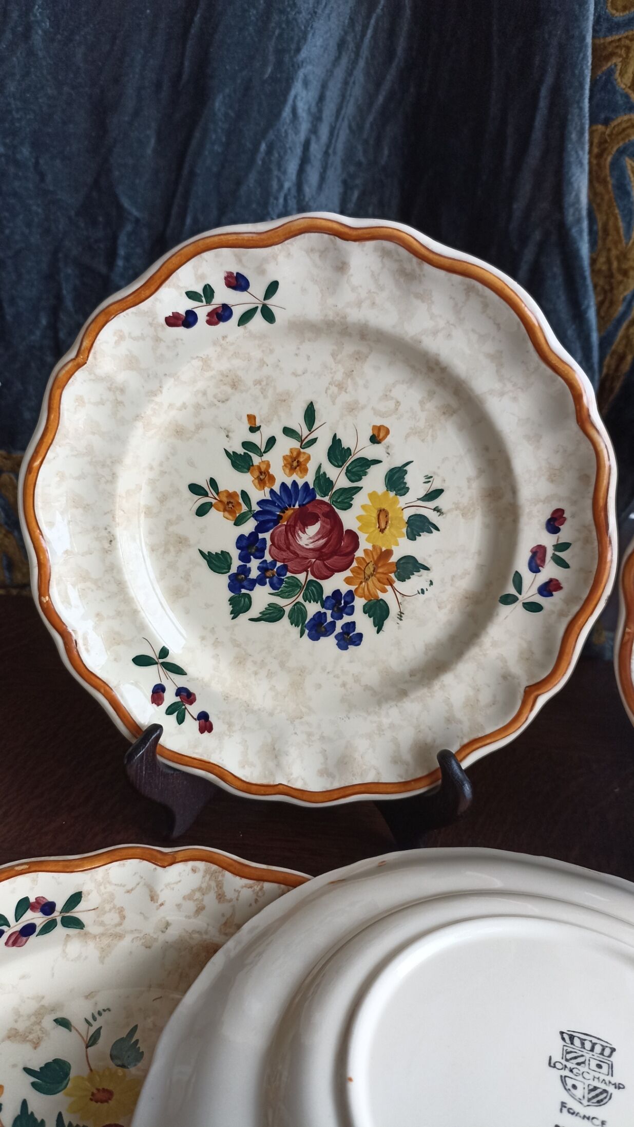 5 flat earthenware plates from Longchamp - Mistral