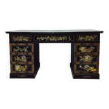 Vintage Chinese Desk with Glass Top
