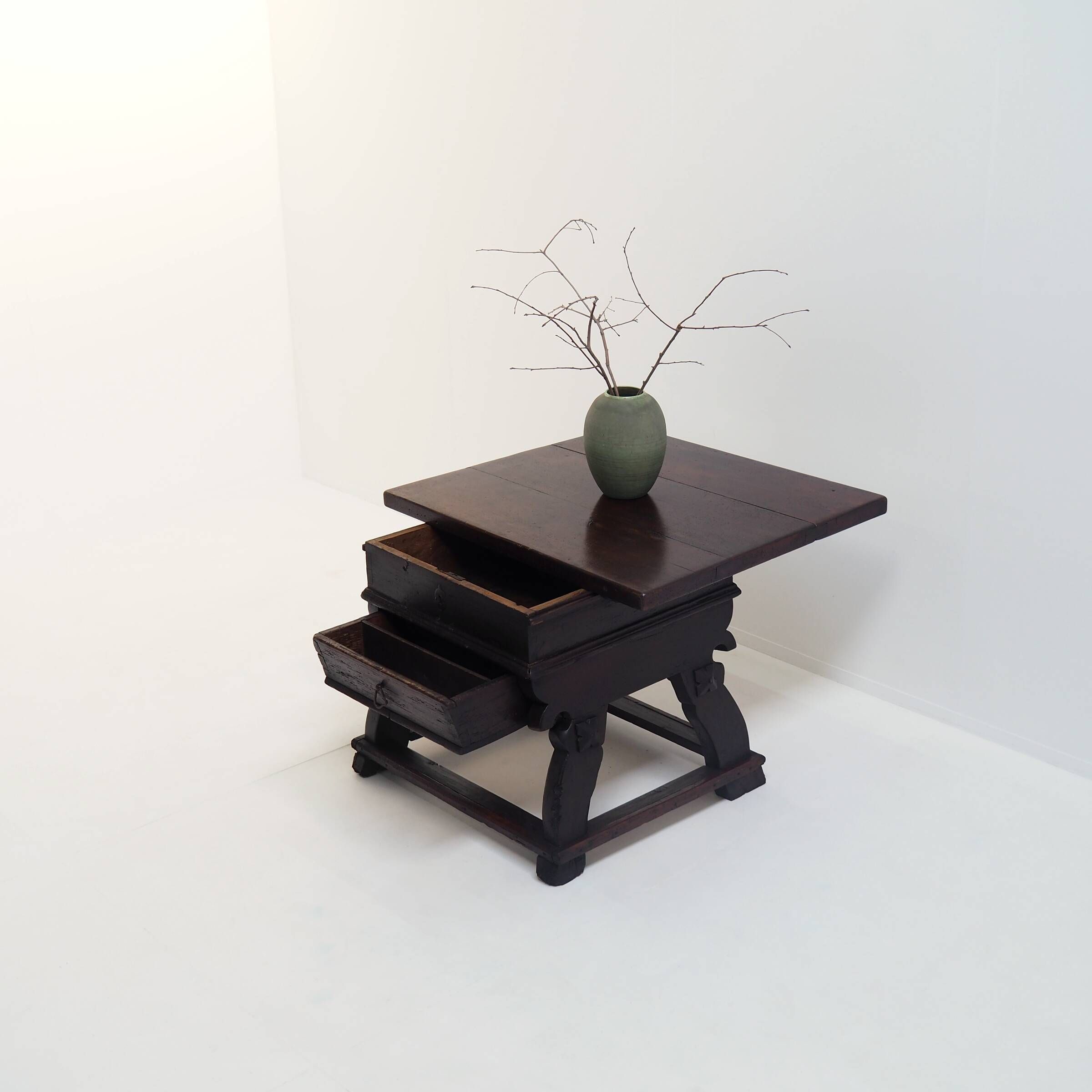 Antique Banker’s Rent Table with Sliding Top, 18th Century
