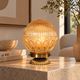 Hot air balloon — Vintage table lamp in sculpted amber glass and brass