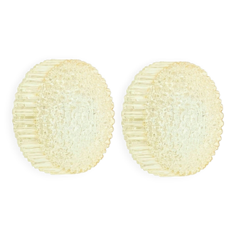 Pair of Mid-Century Bubble Glass Wall Lamps by H.Tynell for Limburg, 1970s