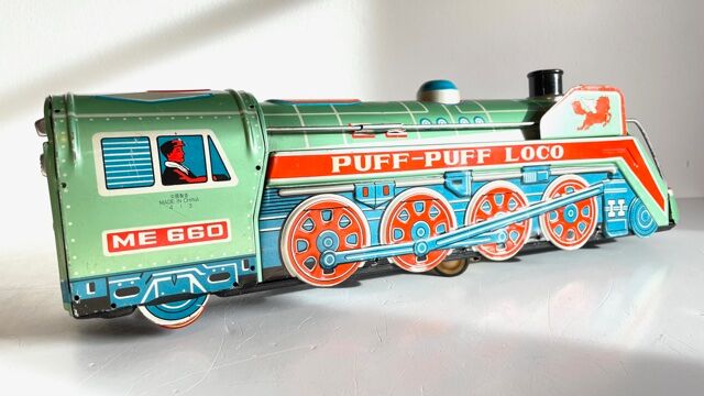Metal toy vintage locomotive