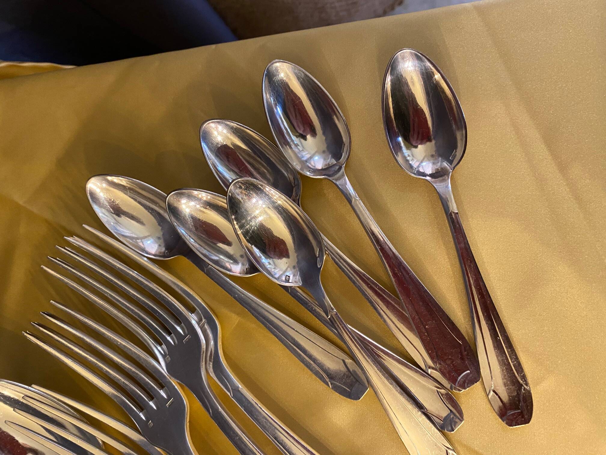 Serie de couverts apollo metal argente style art deco