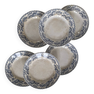 Service de 6 assiettes en terre de fer