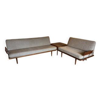 3 Piece Sofa Living Room Peter Hvidt And Orla Molgaard-Nielsen France & Søn Teak 1960s