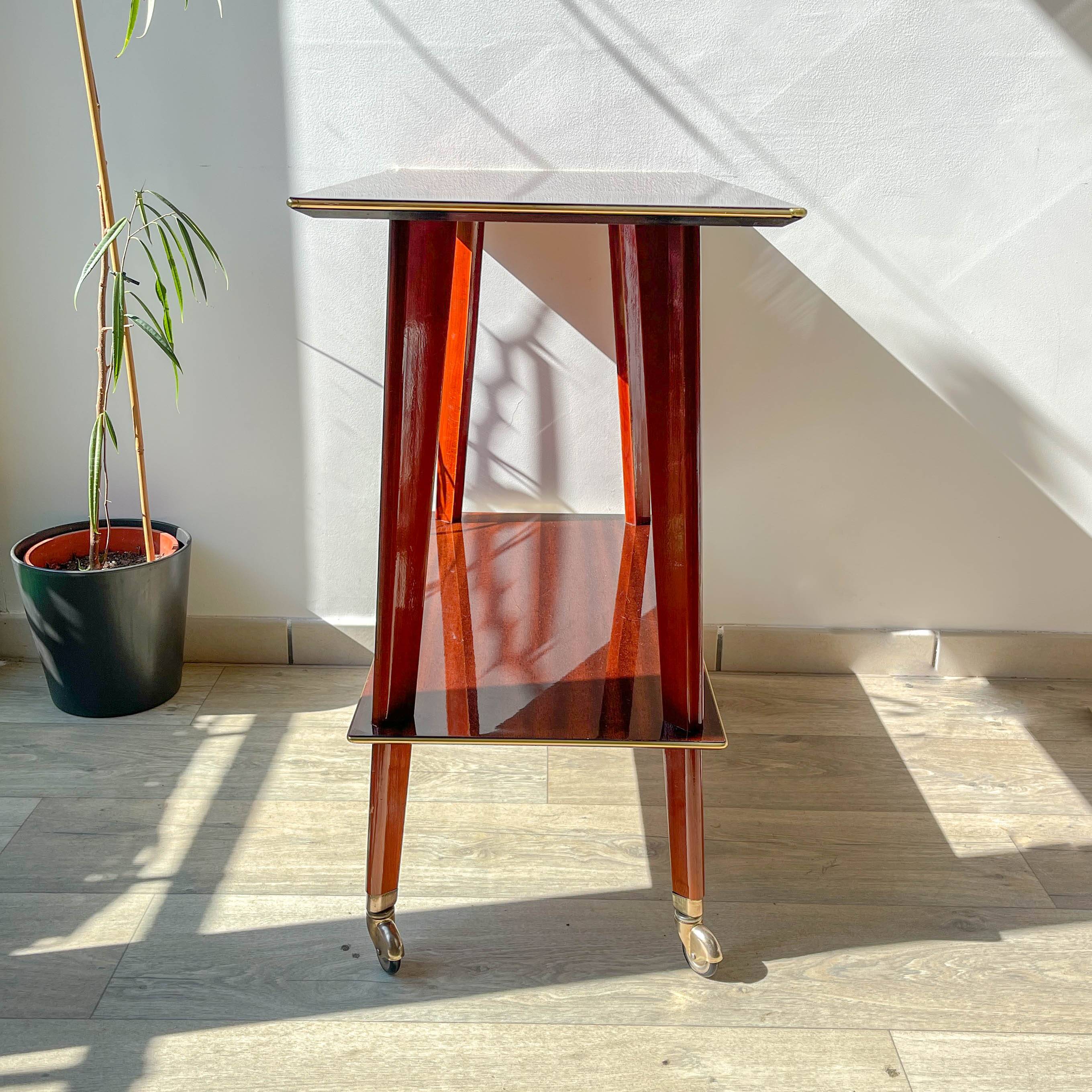 Vintage Formica trolley on wheels from the 1960s