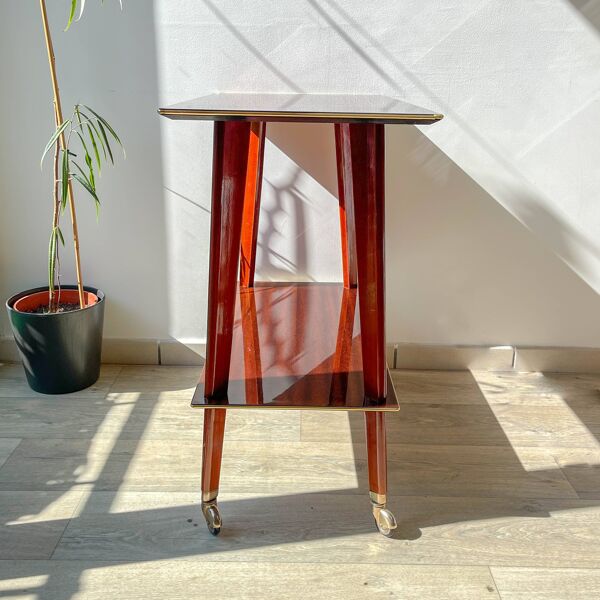 Desserte vintage en formica à roulettes années 60