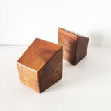 Vintage solid wood bookends