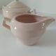 Art Deco sugar bowl and milk jug Céranord Saint-Amand pale pink