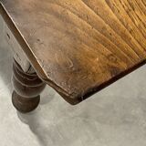 Antique natural wood farm table with 3 drawers