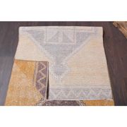 Vintage Turkish Oushak Handmade Wool Cotton Orange Runner Rug 95x375