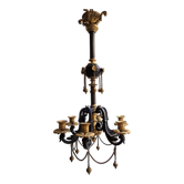 Lustre en bronze doré et patiné 19eme