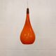 Orange teardrop glass pendant lamp made by Holmegaard - Denmark 1960
