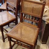 Set of 3 antique canned chairs