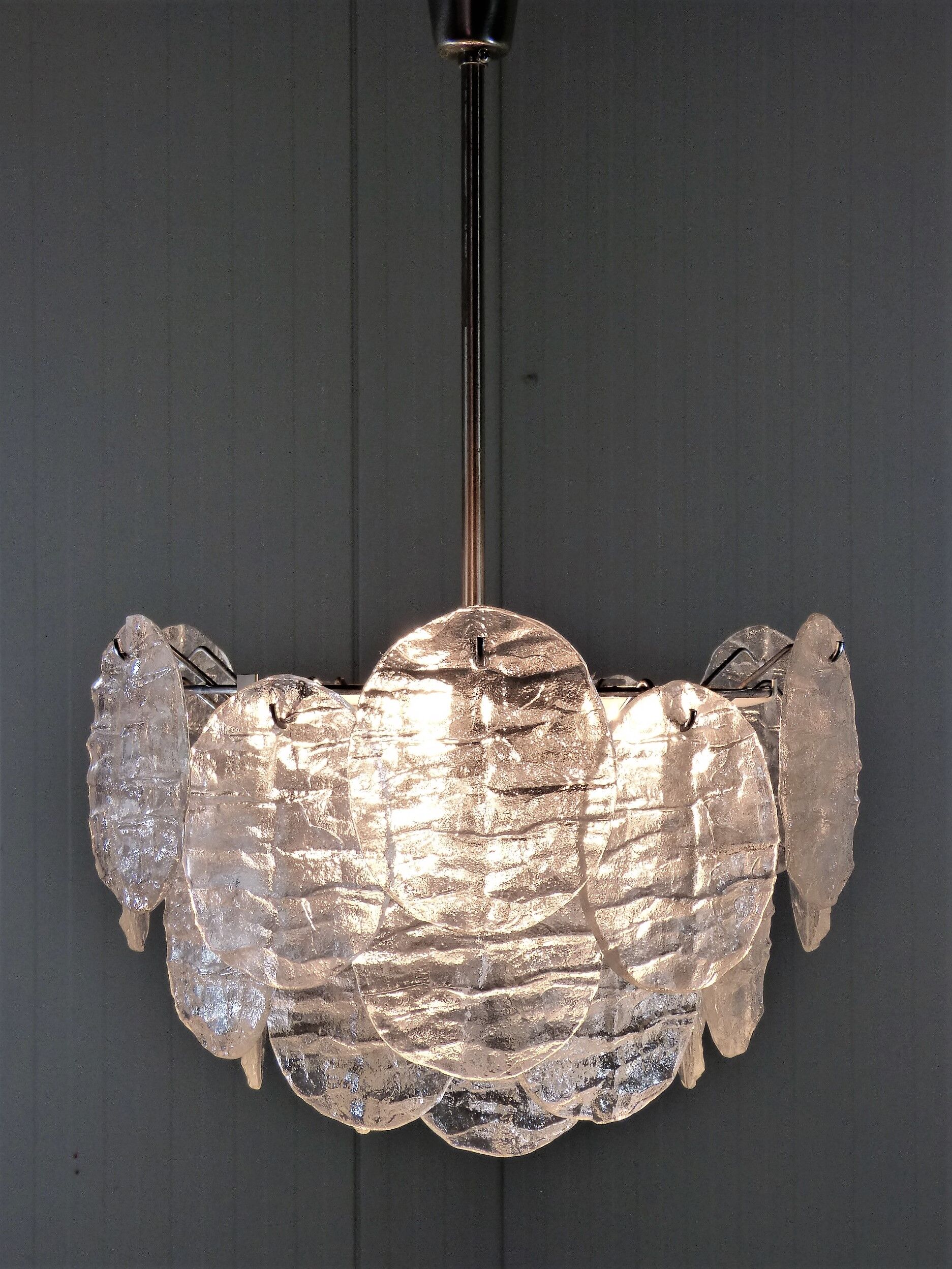 Kalmar candlestick with ice glass discs 1960's