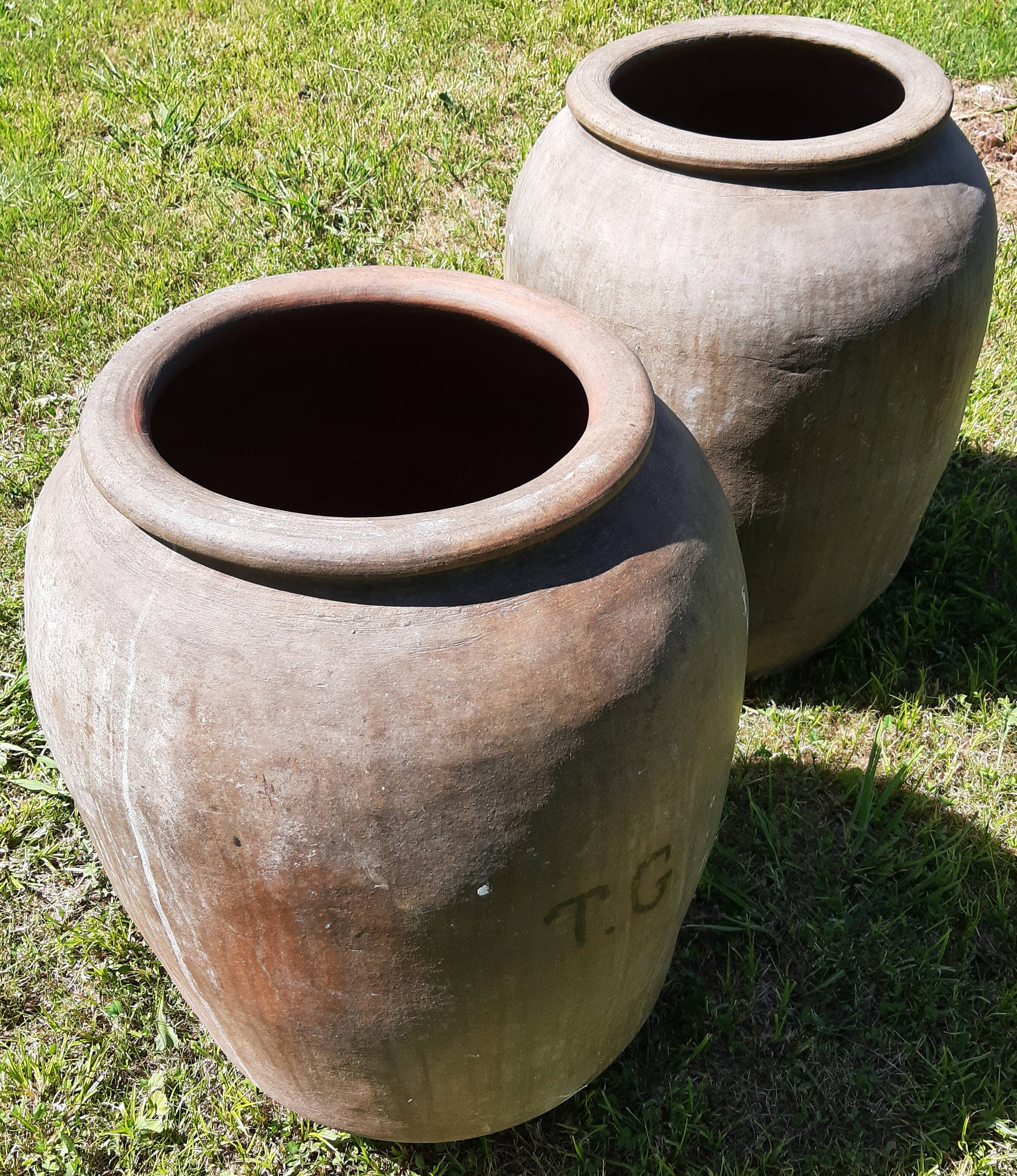 Pair of olive oil jars (or "tinajas"), Spain, 19th century