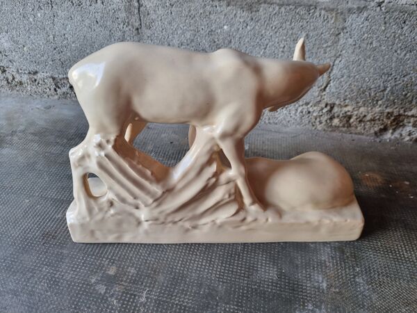 Statue porcelaine biches Art Déco