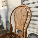 Ensemble de 6 chaises rotin et cannage vintage