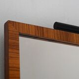 Scandinavian Art Deco Mirror in Flamed Birch Root with Black Detail