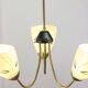 Italian Art Deco Chandelier in Brass and Yellow Glass, 1940s
