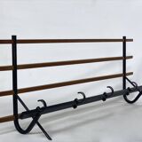 Coat rack 1950 metal and vintage wood