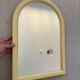 Miroir arche jaune vintage, 50x35 cm