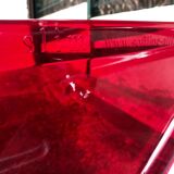 Pair of Foschia Plexiglas red designer chairs