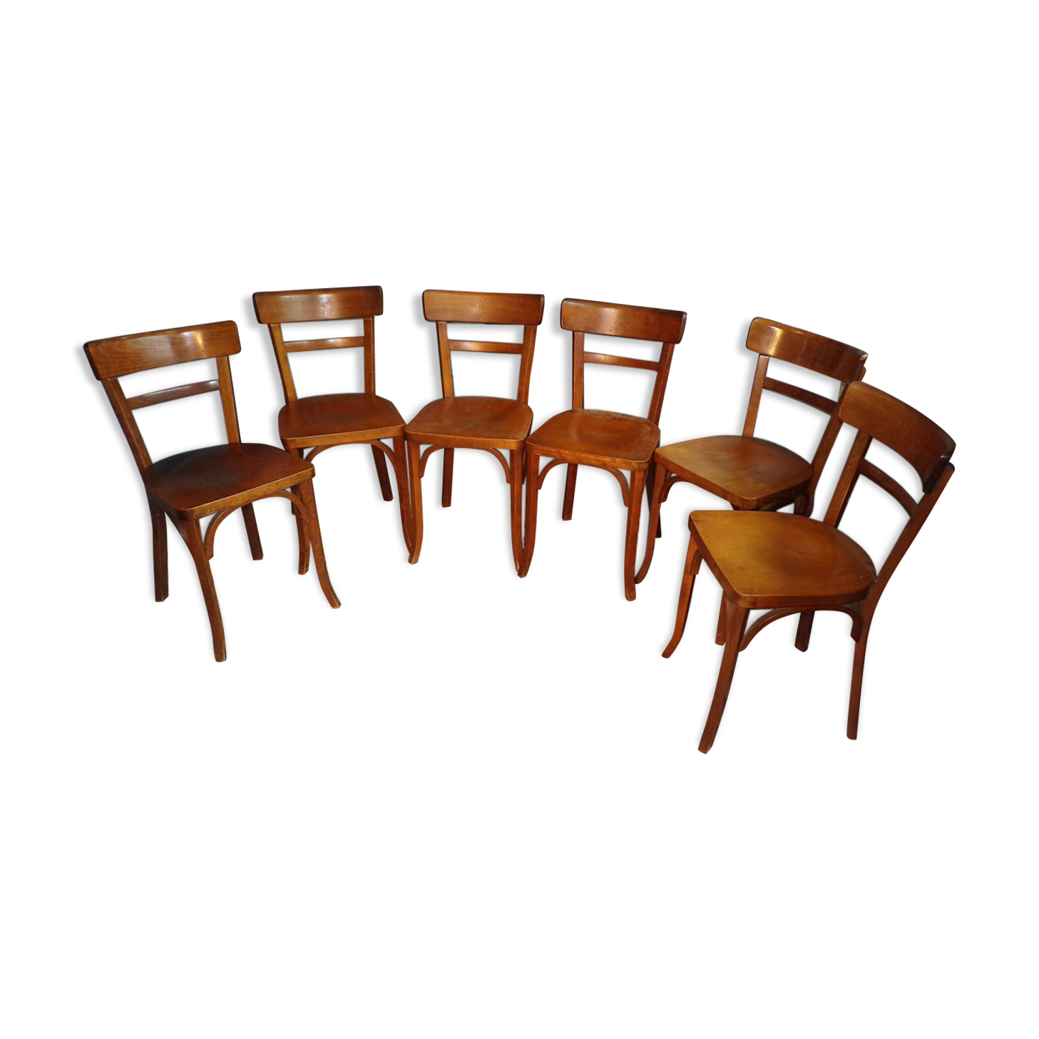 Set of 6 chairs bistro Baumann 1950
