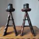 Pair of vintage brutalist candlesticks from the 1950s-60s