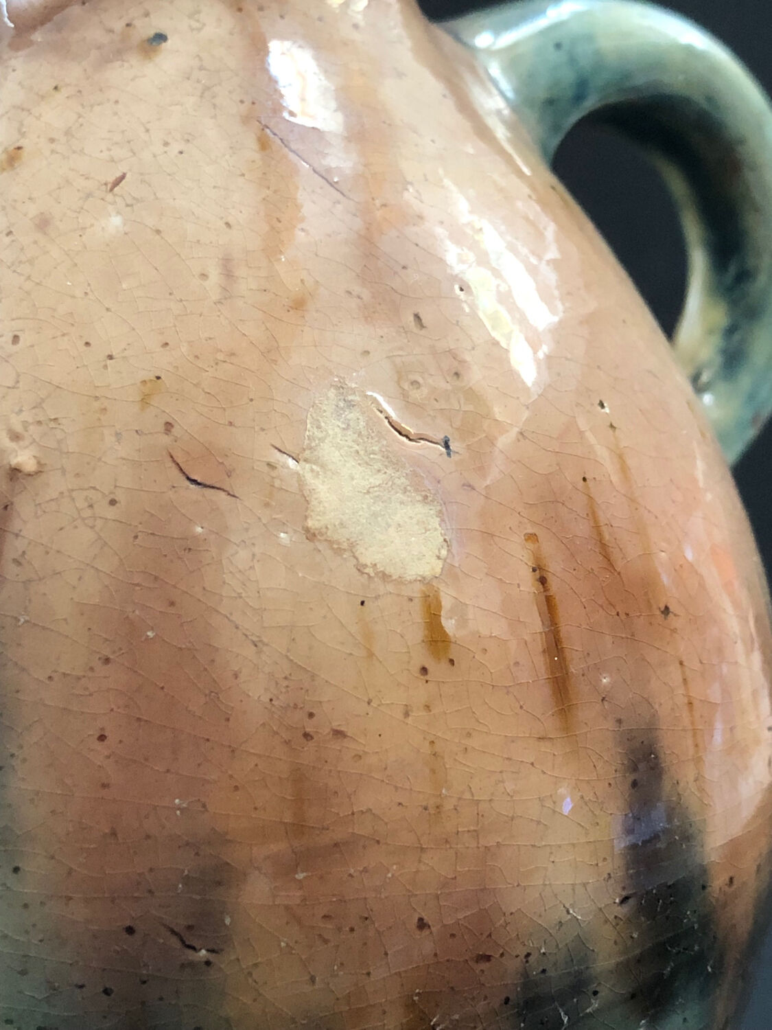 Vase with asymmetrical handles in Flemish stoneware