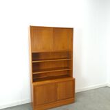 Meuble en teck design danois Poul Hundevad avec compartiments Lp, vintage
