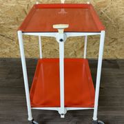 1960s 1970s Serving Cart Dinette Side Table Orange Space Age Design