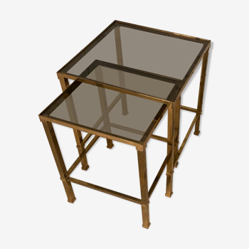 Brass nesting tables, 1970s