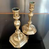 Pair of gilded bronze candlesticks from the Louis XIV period