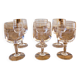 6 Cristal Arques Matignon liqueur glasses, engraved crystal