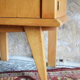 Blonde wood bedside table