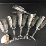 6 engraved wine glasses