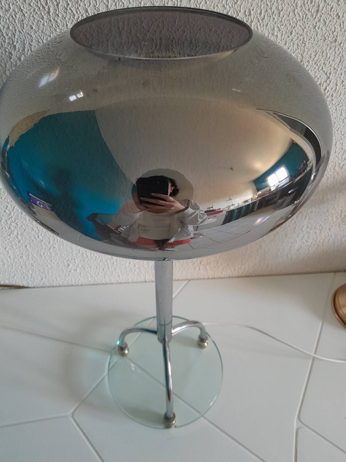 Vintage glass floor lamp