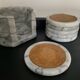 Carrara marble vintage coaster series