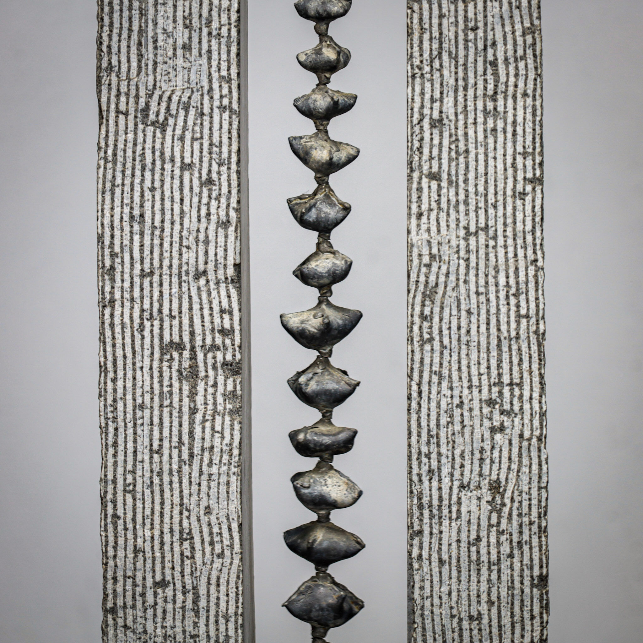 Abstract stone sculpture by Lode Tibos, Belgium, 2002