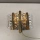Old Swedish wall lamp, made of hard pressed glass, brass and metal 1960s