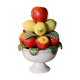 Fruit cup trompe l'oeil in ceramic, apples and lemons