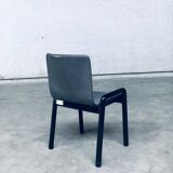Postmodern Leather Dining Chairs, Italy, 1980s, Set of 4