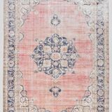 Navy blue vintage rug 317x220cm