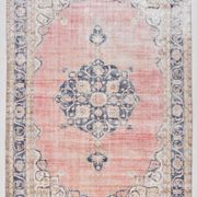 Navy blue vintage rug 317x220cm