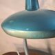 Italian design desk lamp, green metal, Fase style, 1970s, adjustable, flexible
