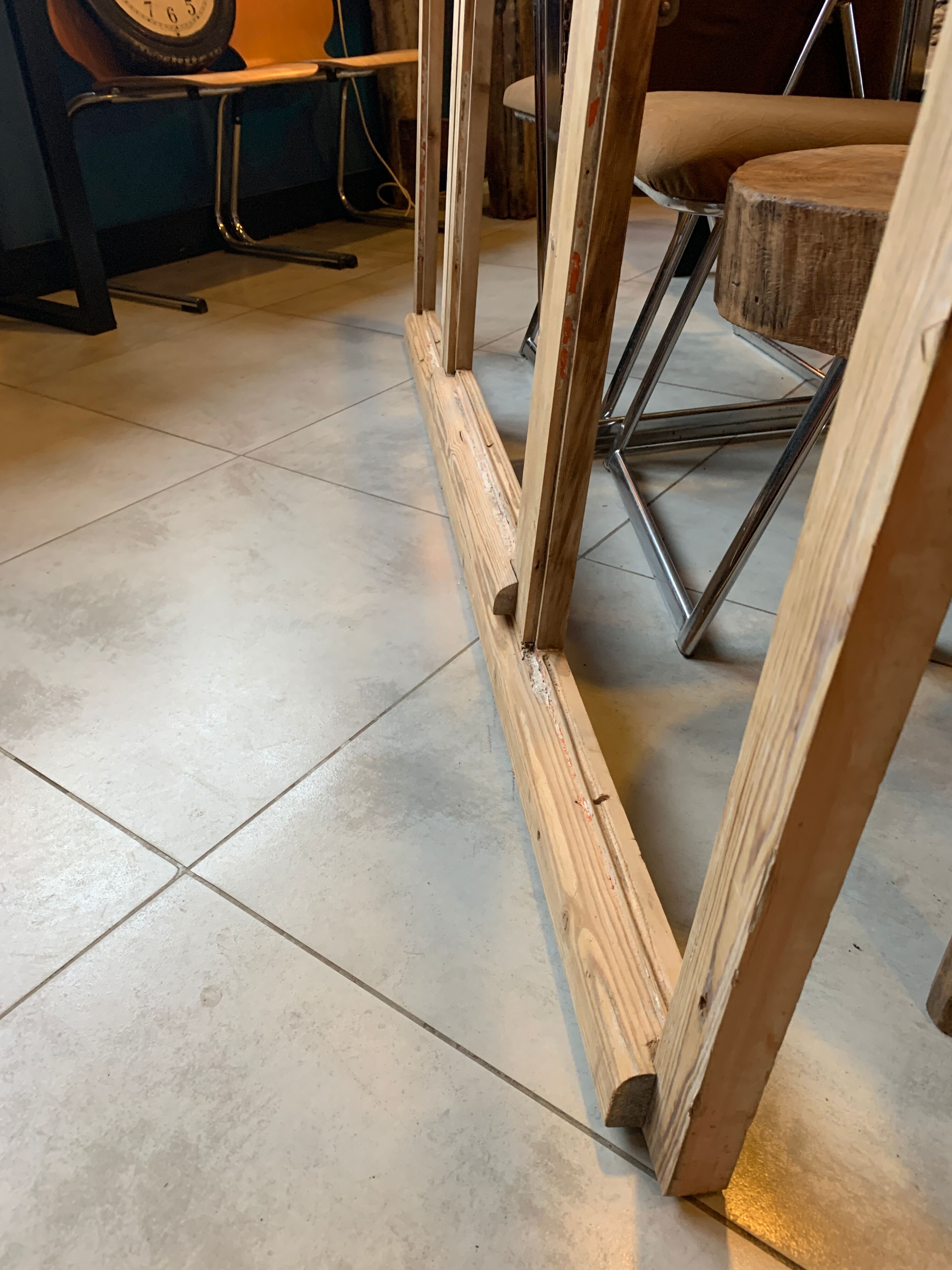 Old wooden workshop window