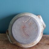 Covered sugar bowl in Puisaye stoneware signed Jean-Pierre Prud'homme